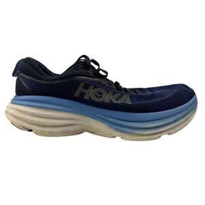 Hoka One One Bondi 8 Shoes Mens Size 8.5 2E Wide Blue Running Athletic Comfort